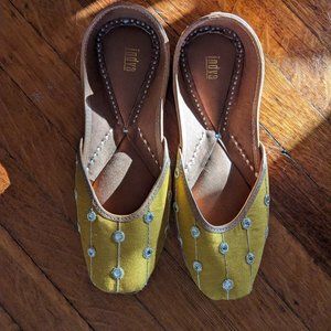 Mustard Striped Mirror Jutti (Shoes)